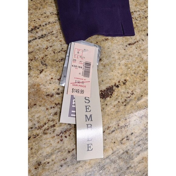 New! Vtg DRESS BARN Sz 8 Purple Silk 3 Piece Blouse, Tank & Pant Set Pleated - Picture 11 of 16